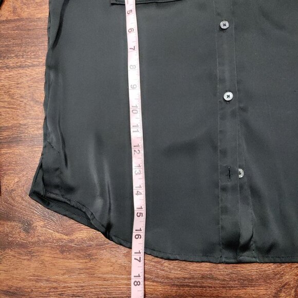 Derek Lam 10 Black Long-Sleeve Button-Up Blouse With Chest Pockets S - Picture 12 of 16